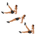 Woman doing Reverse plank leg raises exercise.