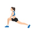 Woman doing Runner lunge stretch exercise.