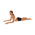 Woman doing salamba bhujangasana sphinx pose exercise