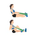 Woman doing seated resistance knee flexion exercise