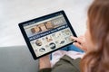 Woman doing shopping online with digital tablet Royalty Free Stock Photo