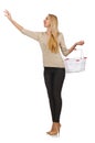 Woman doing shopping in supermarket isolated Royalty Free Stock Photo