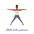 Woman doing Side Hands And Feet Pose, Parsva Hasta Padasana