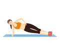 Woman doing a side plank.