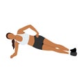 Woman doing Side plank exercise. Flat vector Royalty Free Stock Photo