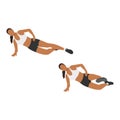 Woman doing Side plank front kick exercise. Royalty Free Stock Photo