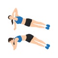 Woman doing side plank rotations or elbow twists exercise Royalty Free Stock Photo