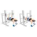 Woman doing Smith machine barbell bench press