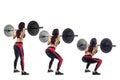 Woman doing squat with a barbell Royalty Free Stock Photo