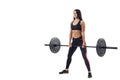 Woman doing squat with barbell Royalty Free Stock Photo