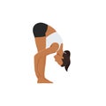 Woman doing Standing Forward Fold Pose, Intense Stretch Pose