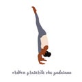 Woman doing Standing splits or Urdhva Prasarita Eka Padasana yoga pose