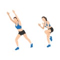 Woman doing Stutter steps exercise. Flat vector Royalty Free Stock Photo