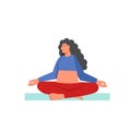 Sukhasana yoga pose, vector flat style design illustration Royalty Free Stock Photo