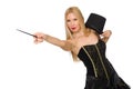 Woman doing tricks isolated Royalty Free Stock Photo