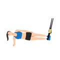 Woman doing TRX. Suspension side plank. Royalty Free Stock Photo