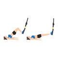 Woman doing TRX Suspension straps glute bridge exercise