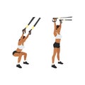 Woman doing TRX Suspension straps overhead squats Royalty Free Stock Photo