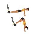 Woman doing TRX Suspension straps saw pikes exercise.