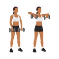 Woman doing upright dumbbell rows exercise Royalty Free Stock Photo