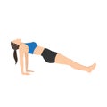 Woman doing upward plank pose purvottanasana exercise