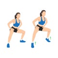 Woman doing Wide squat with calf raises exercise