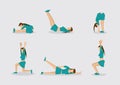 Woman Doing Work Out Routine Vector Character Illustration Royalty Free Stock Photo
