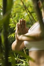 Woman doing yoga.