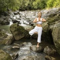 Woman doing yoga. Royalty Free Stock Photo