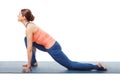 Woman doing yoga asana Anjaneyasana Royalty Free Stock Photo