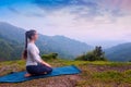 Woman doing Yoga asana Virasana Hero pose Royalty Free Stock Photo