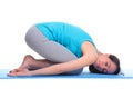 Woman doing yoga balasana - Childs pose