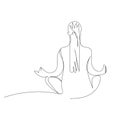 Woman doing yoga exercise continuous one line vector illustration minimalism style Royalty Free Stock Photo