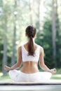 Woman doing yoga exercise