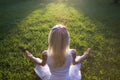 Woman doing yoga outside Royalty Free Stock Photo