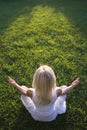 Woman doing yoga outside Royalty Free Stock Photo