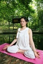 Woman doing YOGA outside Royalty Free Stock Photo