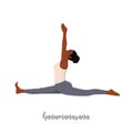 Woman doing yoga pose,Monkey Pose is an asana in hatha yoga, hanumanasana pose