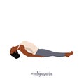 1Woman doing Yoga position - matsyasana