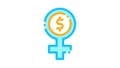 Woman Dollar Mark Icon Animation