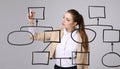 Woman drawing flowchart, business process concept Royalty Free Stock Photo