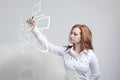 Woman drawing flowchart, business process concept Royalty Free Stock Photo