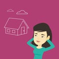 Woman dreaming about buying new house.