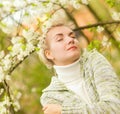 Woman dreaming outdoors Royalty Free Stock Photo