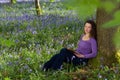 Woman dreaming among wildflowers Royalty Free Stock Photo