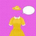 Woman dress with hat temlate without head vector