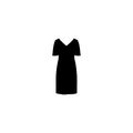 Woman dress icon. Simple style wedding dress rent poster background symbol. Woman dress brand logo design element. Woman dress t-