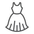 Woman dress line icon, female and clothes, gown sign, vector graphics, a linear pattern on a white background. Royalty Free Stock Photo