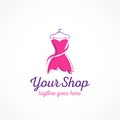 Woman dress shop logo design online store for women clothing brand Royalty Free Stock Photo