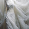 Ethereal White Dress Elaborate Drapery And Textural Detail